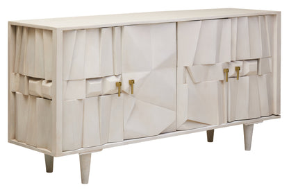 Orla Four Door Whitewash Mango Wood Abstract Sideboard