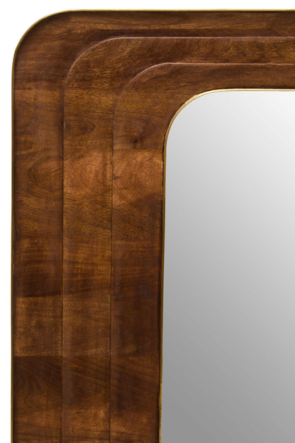 Brando Carved Mango Wood Rustic Wall Mirror