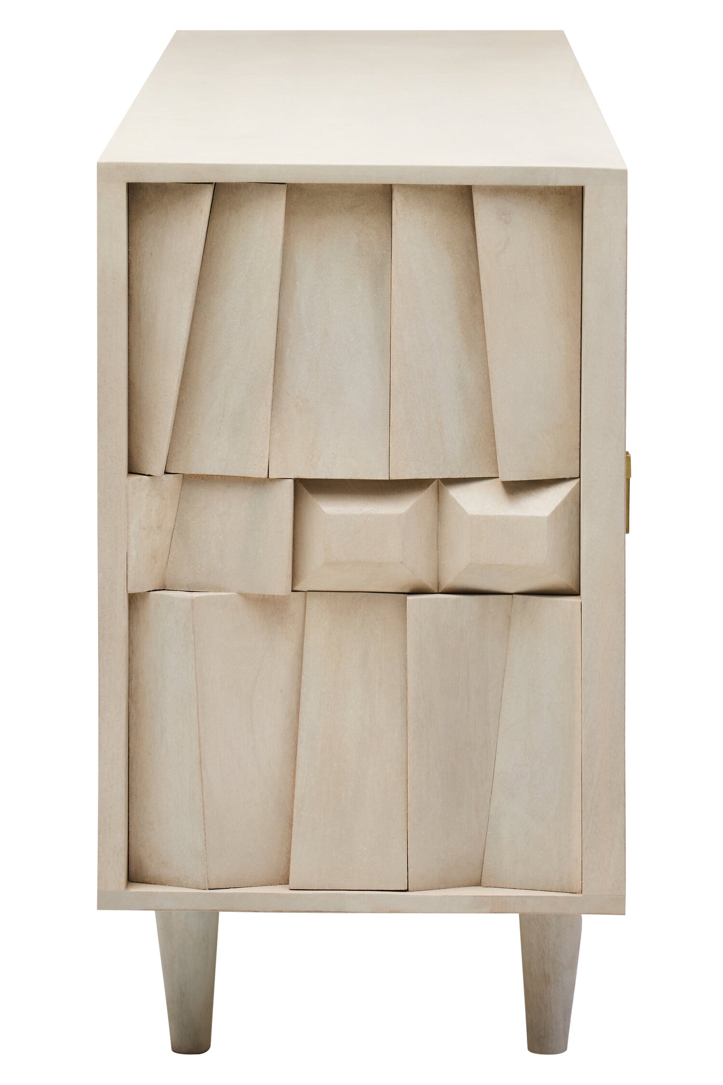 Orla Four Door Whitewash Mango Wood Abstract Sideboard