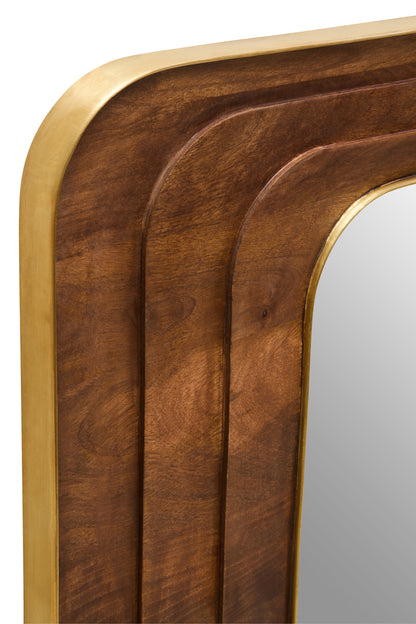 Brando Carved Mango Wood Rustic Wall Mirror