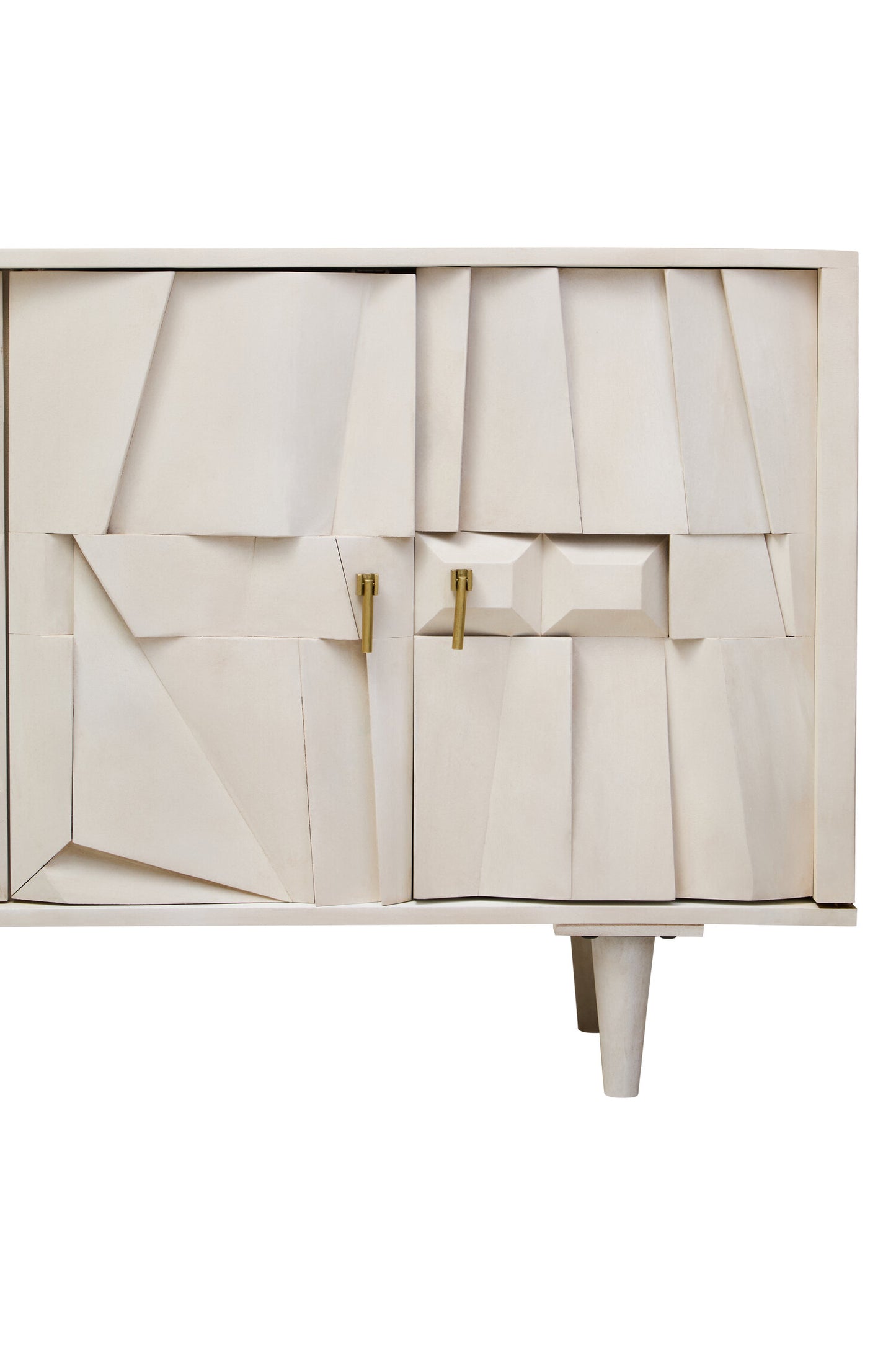 Orla Four Door Whitewash Mango Wood Abstract Sideboard