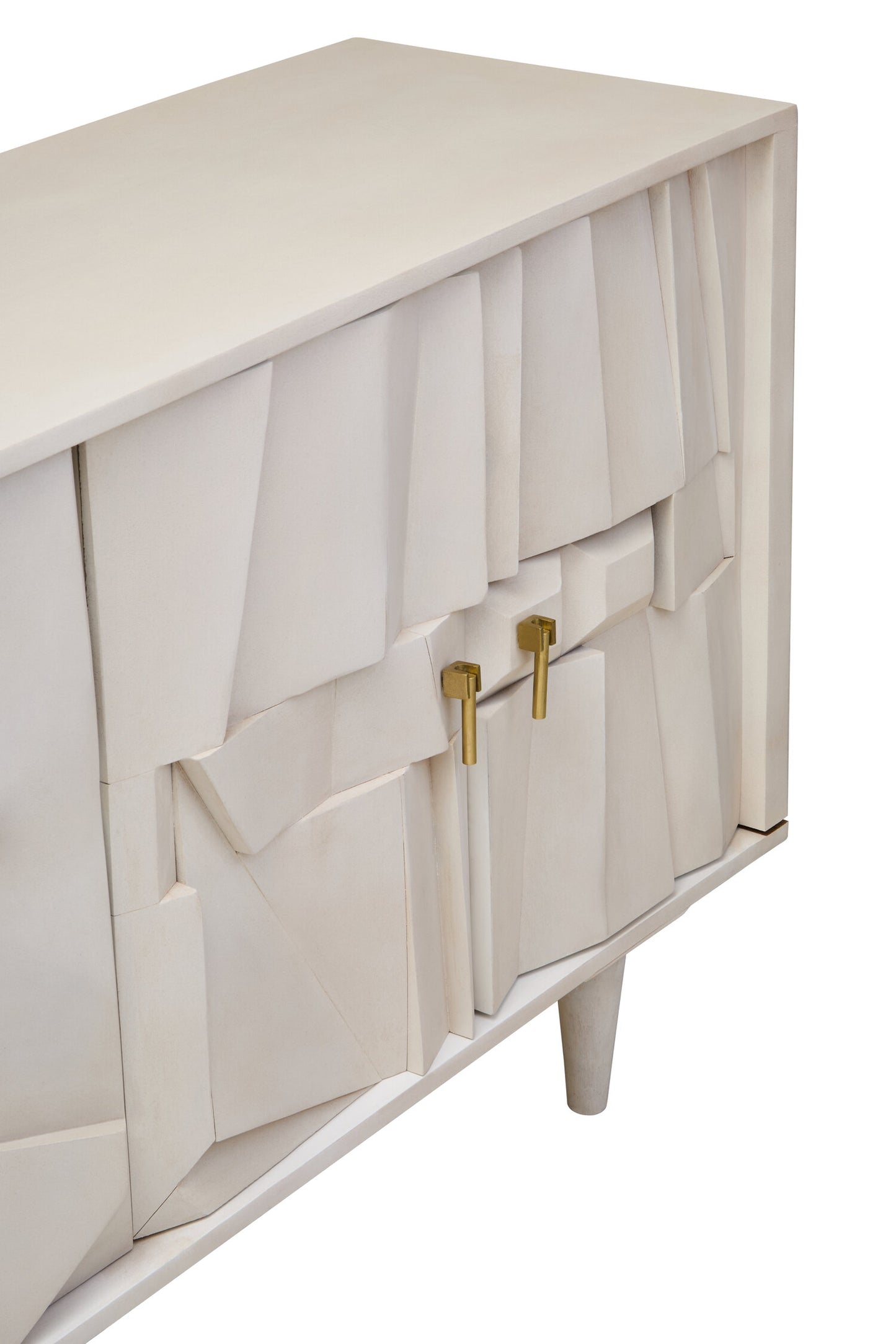 Orla Four Door Whitewash Mango Wood Abstract Sideboard
