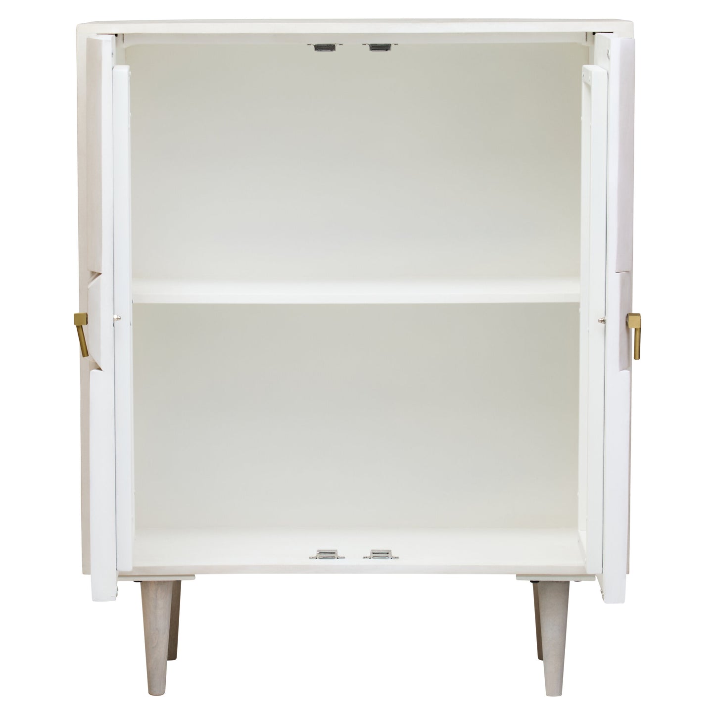 Orla Two Door Whitewash Mango Wood Abstract Cabinet