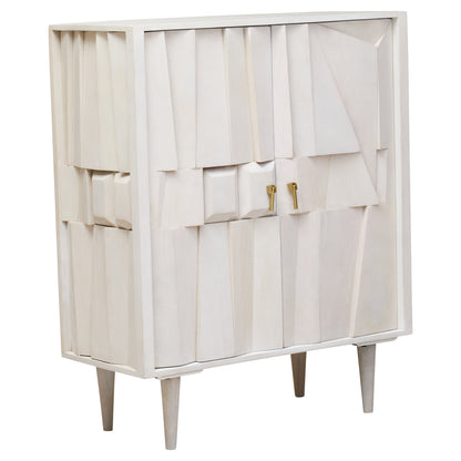 Orla Two Door Whitewash Mango Wood Abstract Cabinet