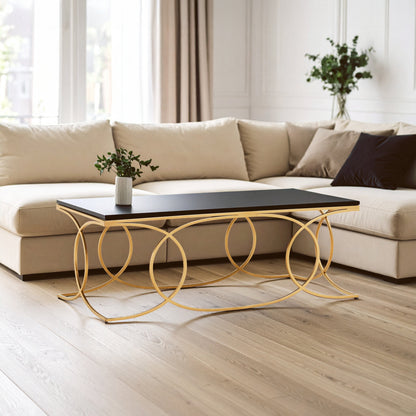 Katerina Black Marble Gold Coffee Table