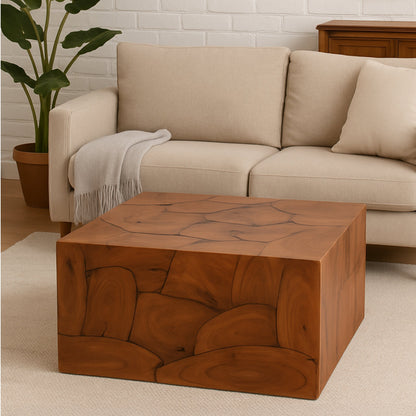 Amiandos Teak Wood Square Coffee Table