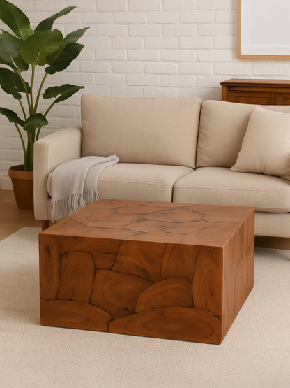 Amiandos Teak Wood Square Coffee Table