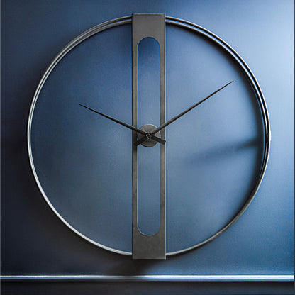 Chrono Industrial Black Metal Wall Clock