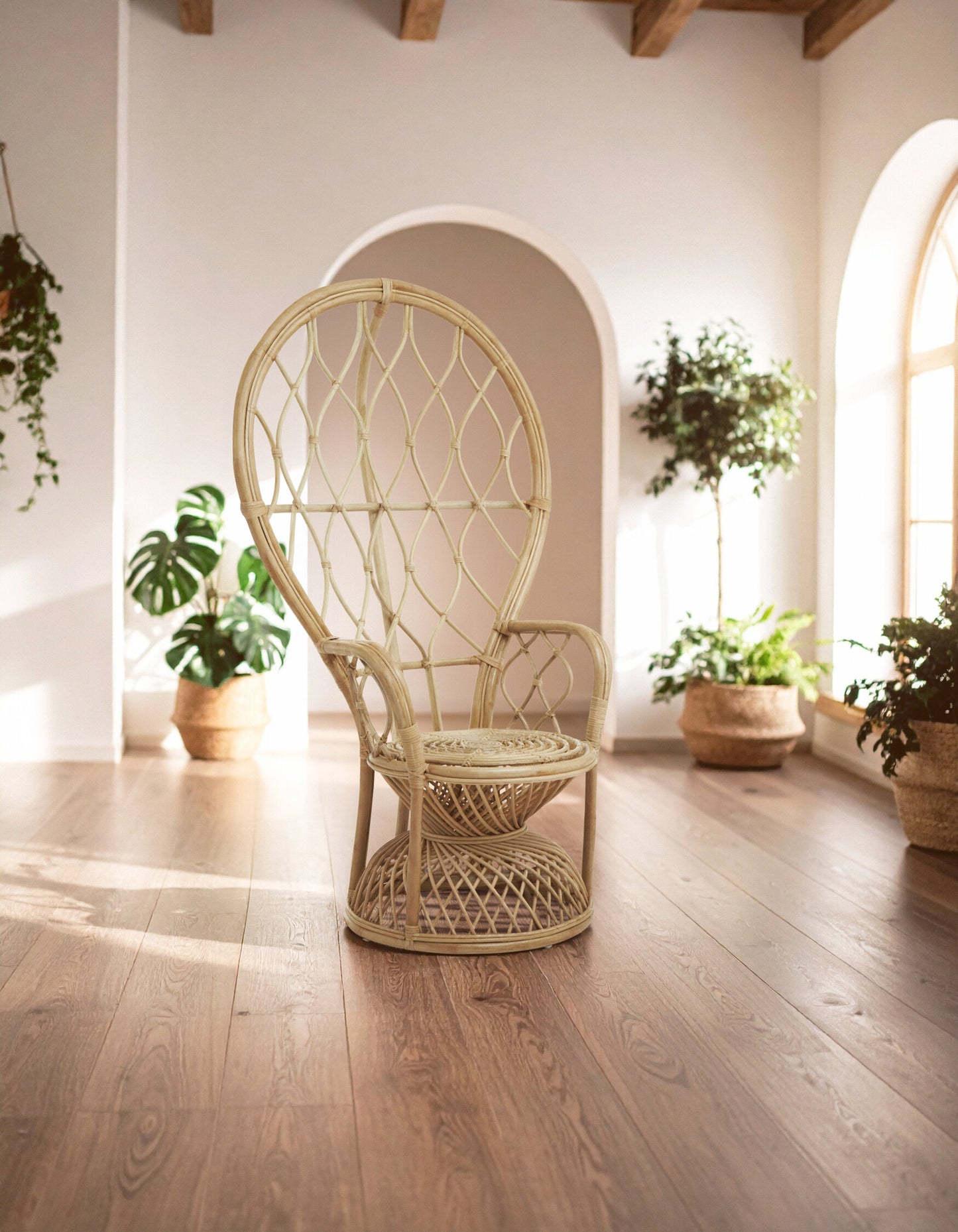 Tropic Natural Rattan Curved Chair