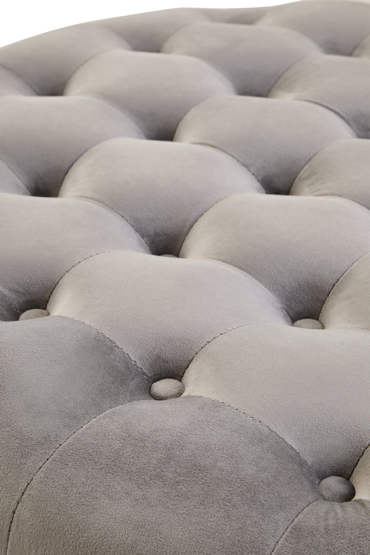 Lafayette Grey Velvet Round Tufted Footstool