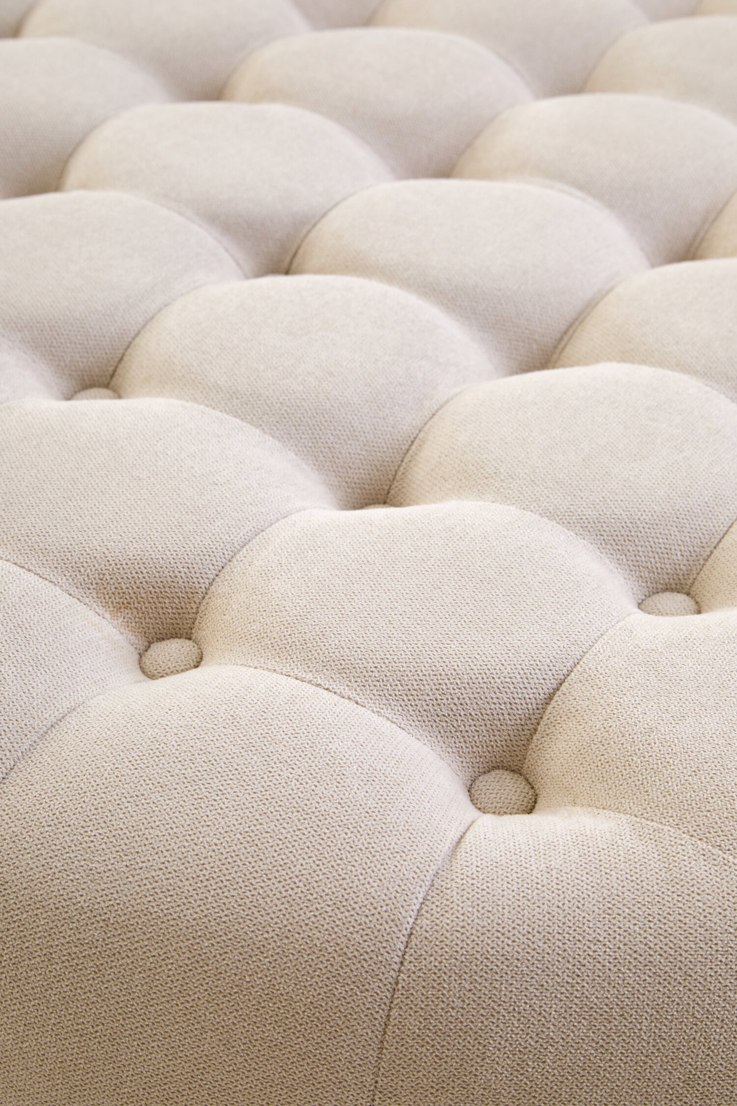 Lafayette Beige Velvet Round Tufted Footstool