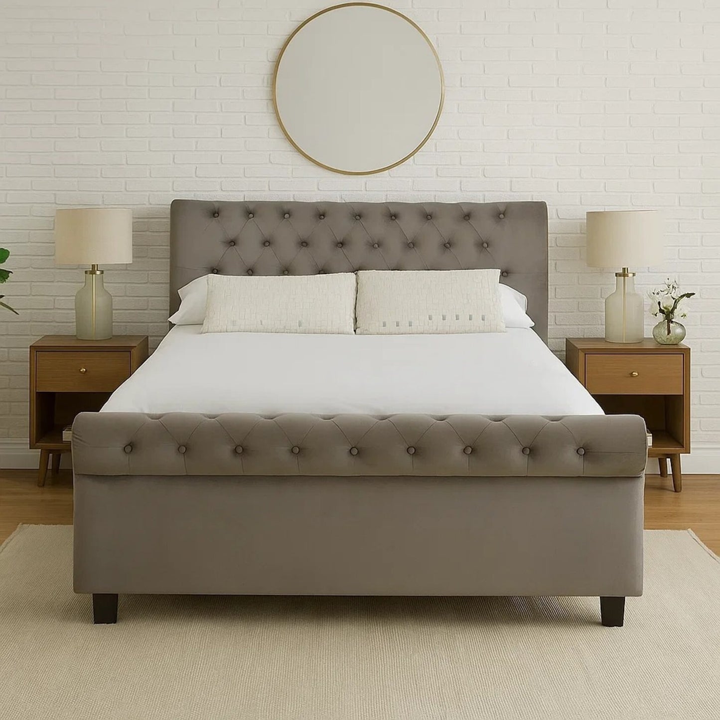 Agnes Grey King Ottoman Bed