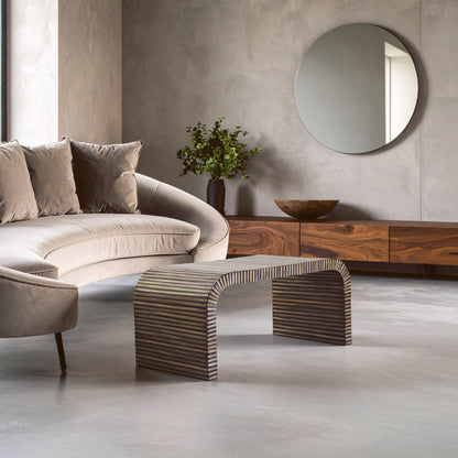 Argentina Bamboo Inlay Curved Coffee Table
