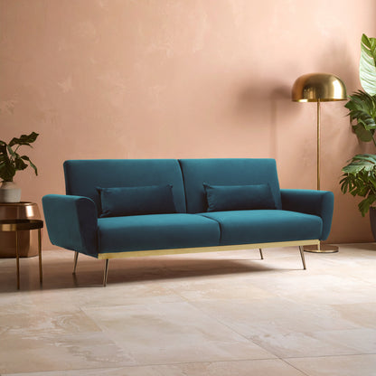 Jasmine Green Velvet Sofa Bed