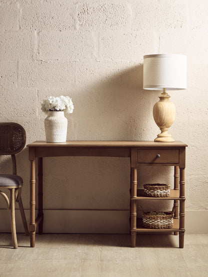 Cambridge One Drawer Natural Wood Desk