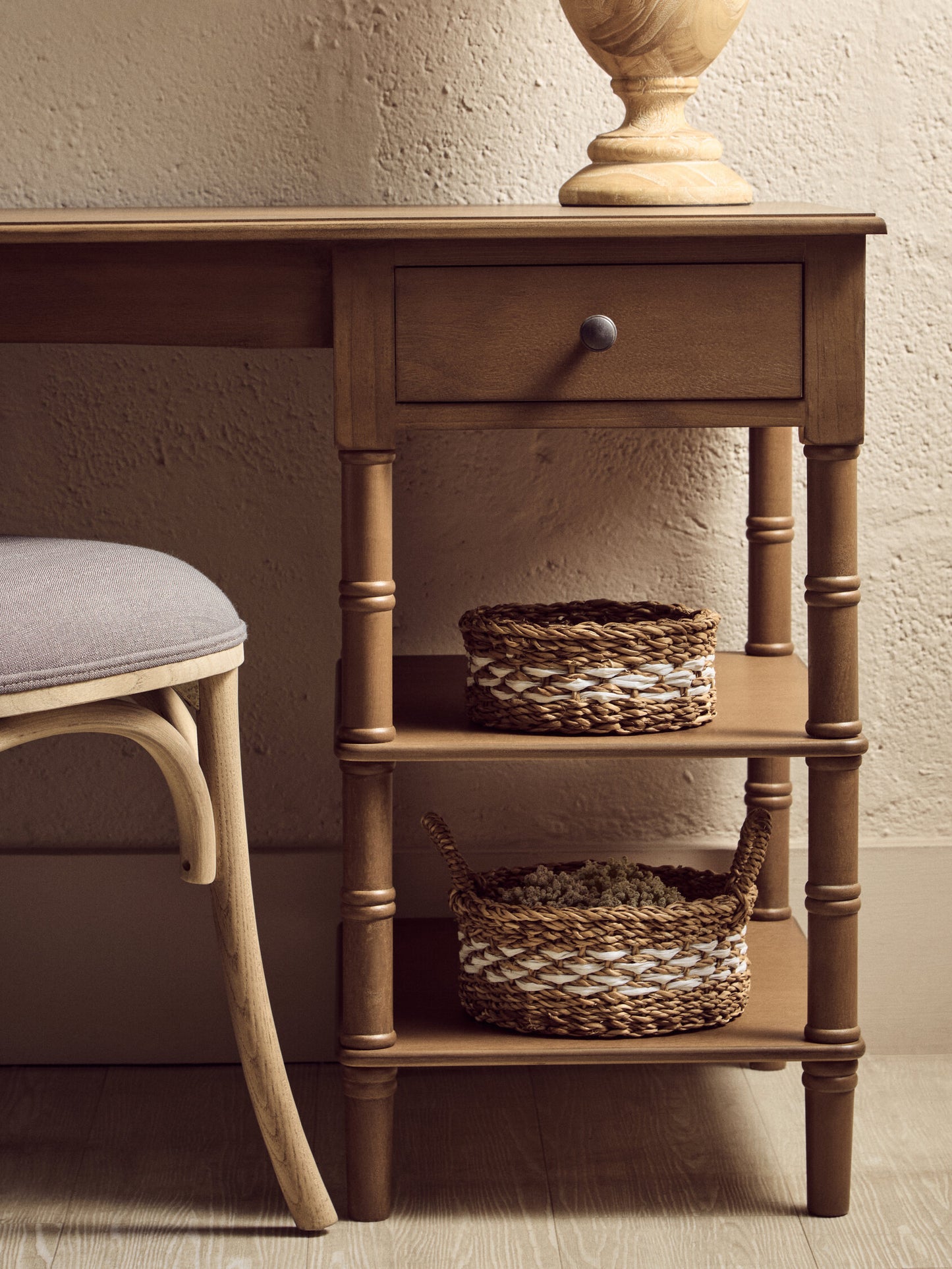 Cambridge One Drawer Natural Wood Desk