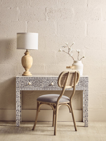 Lana Bone Inlay Desk with 3 Drawers
