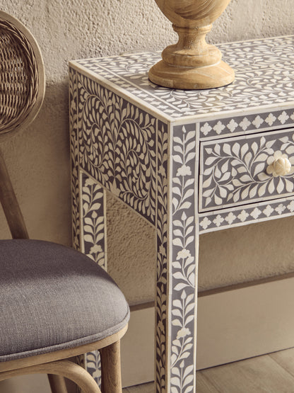 Lana Bone Inlay Desk with 3 Drawers