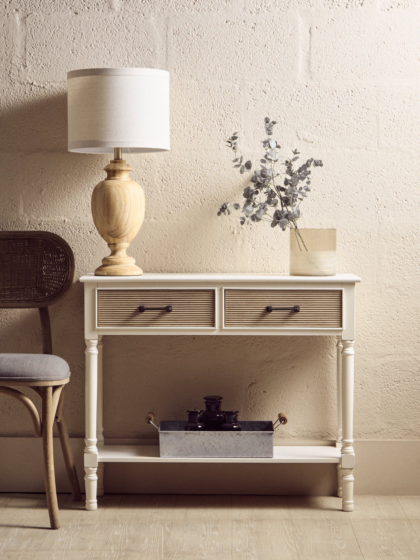 Cambridge 2 Drawers White Console Table
