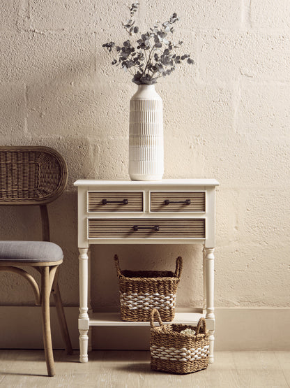 Cambridge 3 Drawers White Console Table