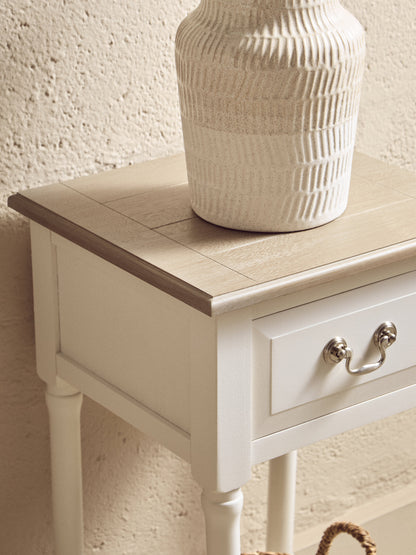 Cambridge One Drawer Ivory Side Table
