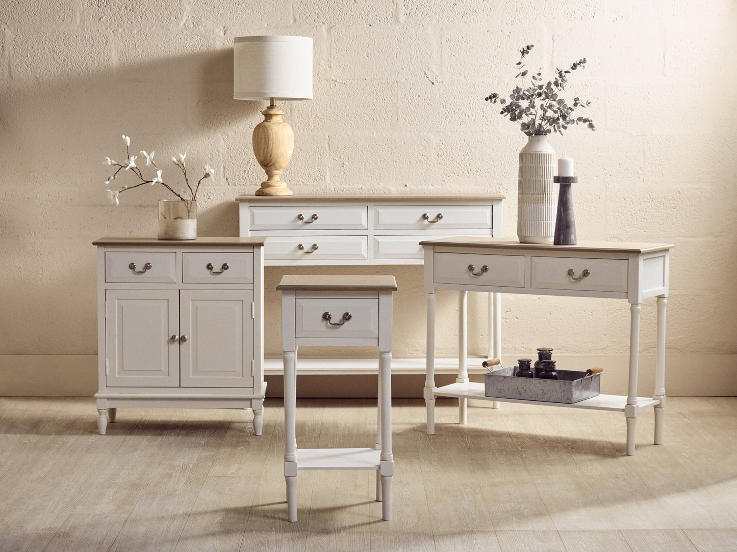 Cambridge One Drawer Ivory Side Table