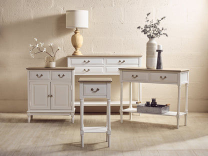 Cambridge One Drawer Ivory Side Table