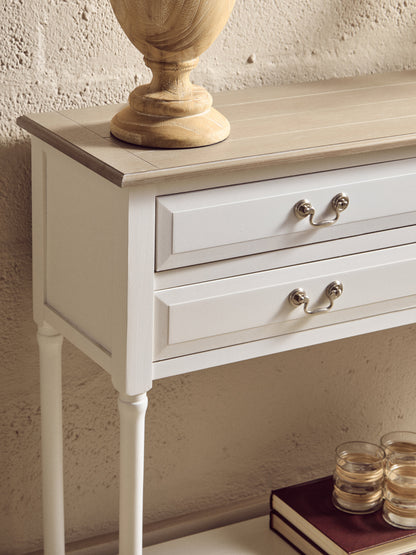 Cambridge 4 Drawer White Console Table