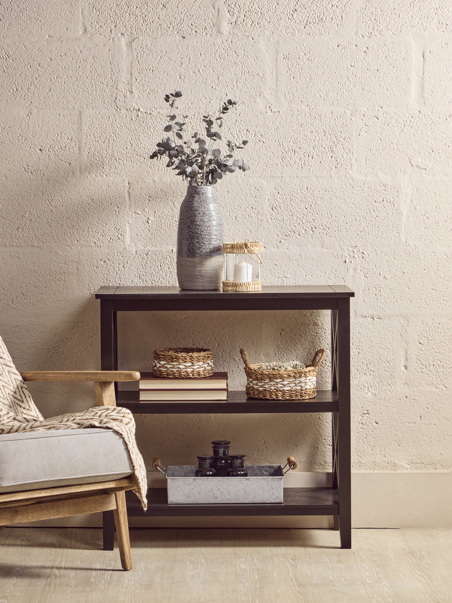 Cambridge 2 Shelf Black Bookcase
