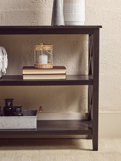 Cambridge 2 Shelf Large Black Bookcase