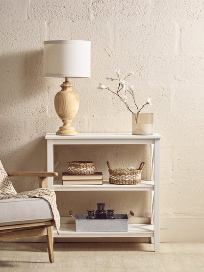 Cambridge 2 Shelf White Bookcase