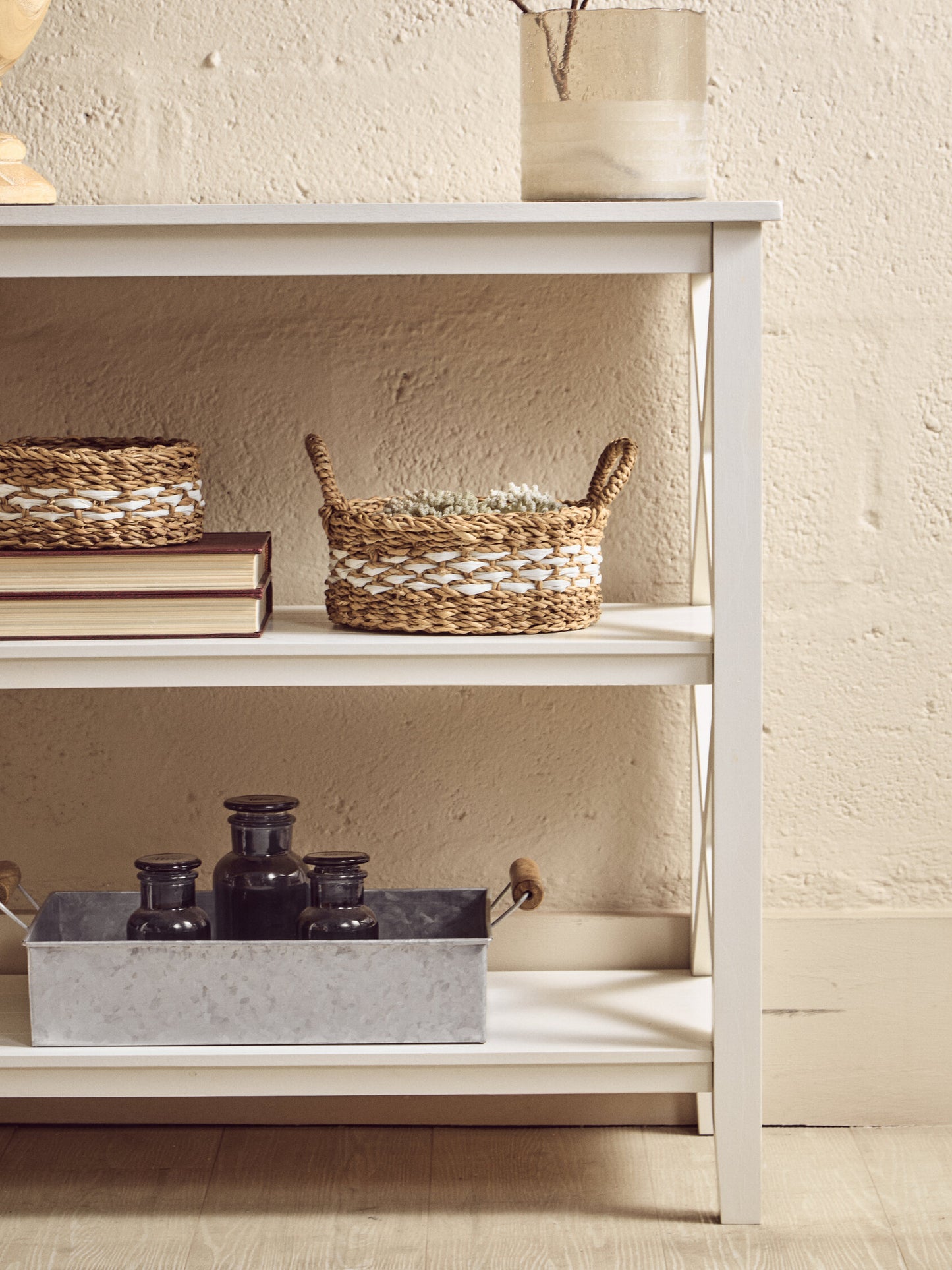 Cambridge 2 Shelf White Bookcase