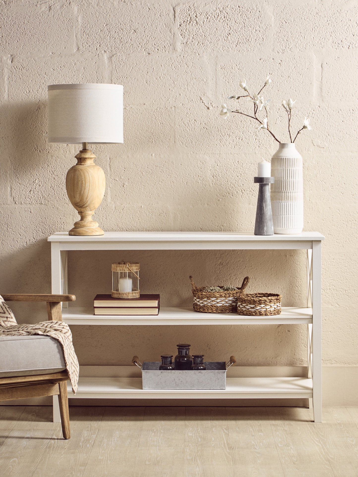 Cambridge 2 Shelf Large White Bookcase