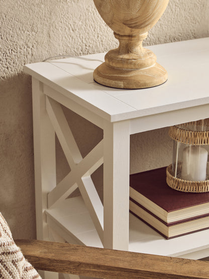 Cambridge 2 Shelf Large White Bookcase