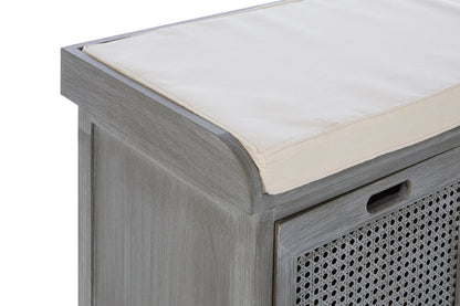 Cambridge Grey Three Drawer Storage Bench with Cushion