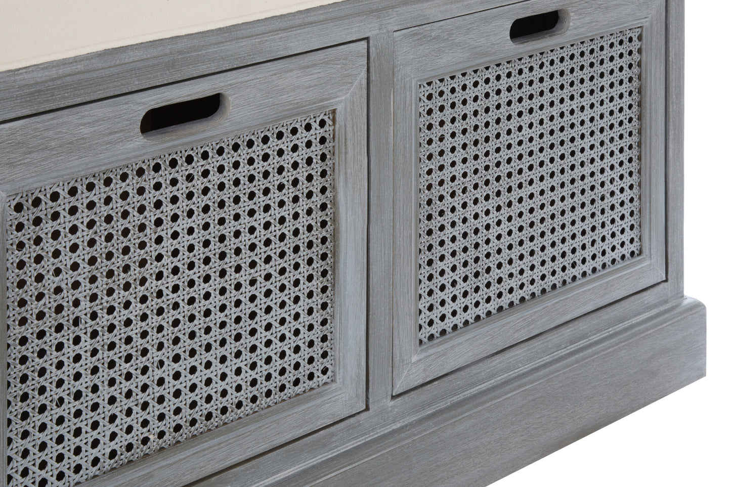 Cambridge Grey Three Drawer Storage Bench with Cushion