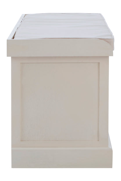 Cambridge White Three Drawer Storage Bench with Cushion