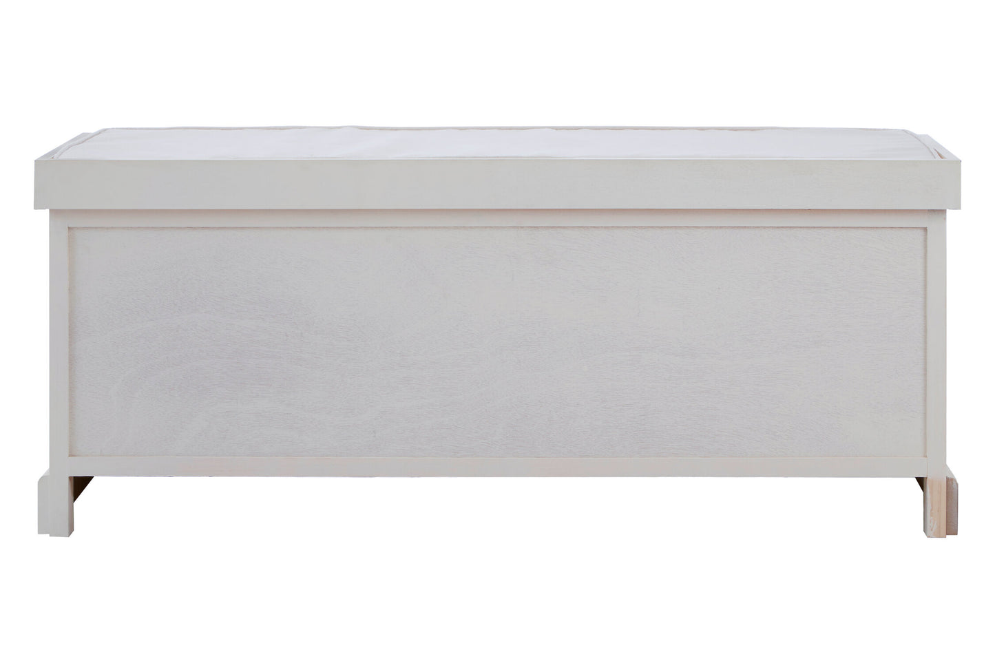 Cambridge White Three Drawer Storage Bench with Cushion