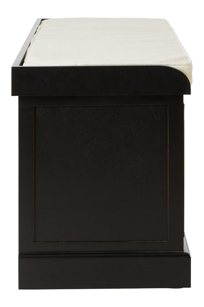 Cambridge Black Three Drawer Storage Bench with Cushion