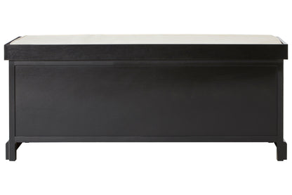 Cambridge Black Three Drawer Storage Bench with Cushion