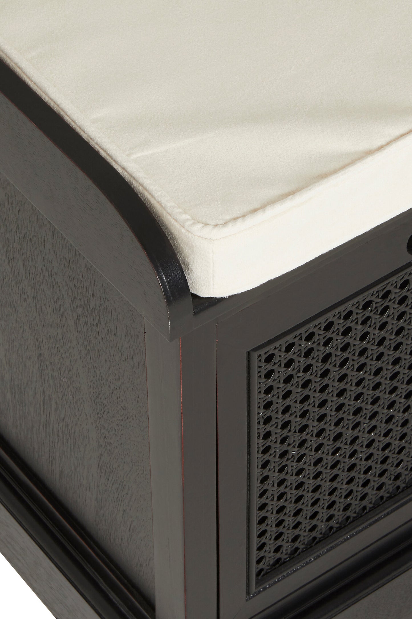 Cambridge Black Three Drawer Storage Bench with Cushion