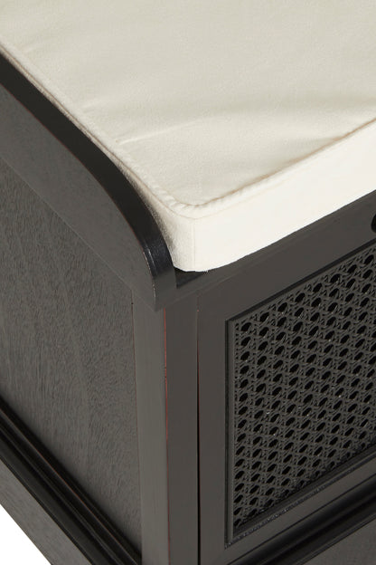 Cambridge Black Three Drawer Storage Bench with Cushion