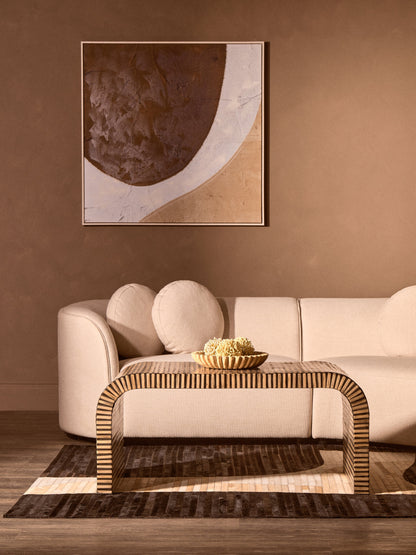Argentina Bamboo Inlay Curved Coffee Table