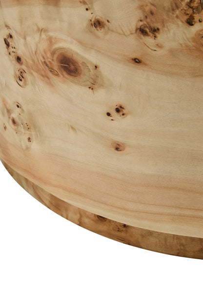 Aspen Round Burl Wood Coffee Table