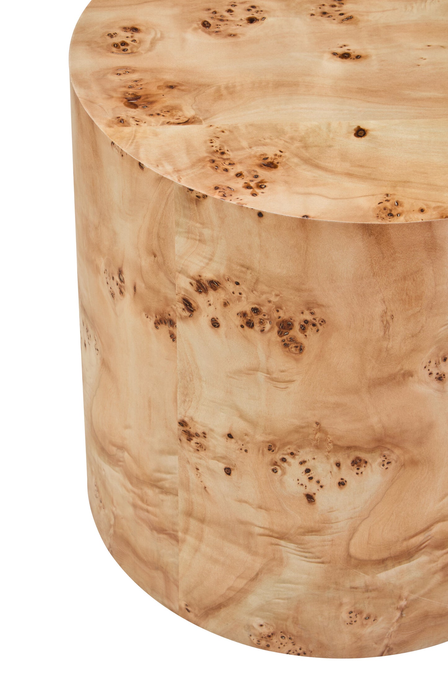 Aspen Round Burl Wood Side Table