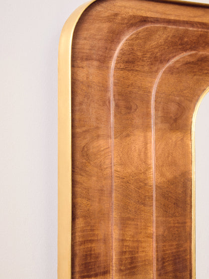 Brando Carved Mango Wood Rustic Wall Mirror
