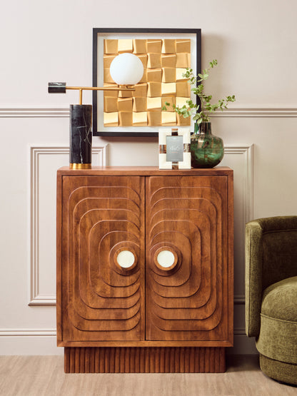 Brando 2 Door Mango Wood Carved Cabinet