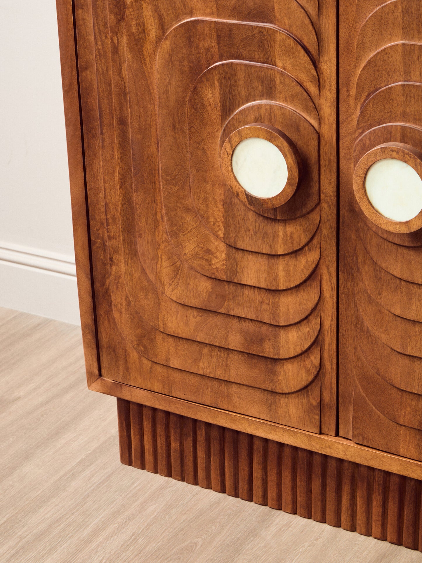 Brando 2 Door Mango Wood Carved Cabinet