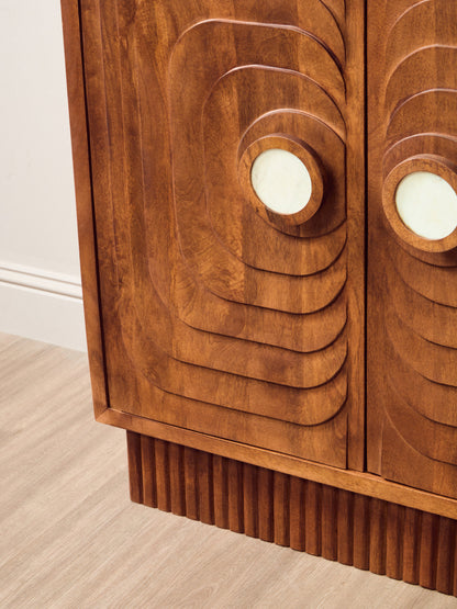 Brando 2 Door Mango Wood Carved Cabinet