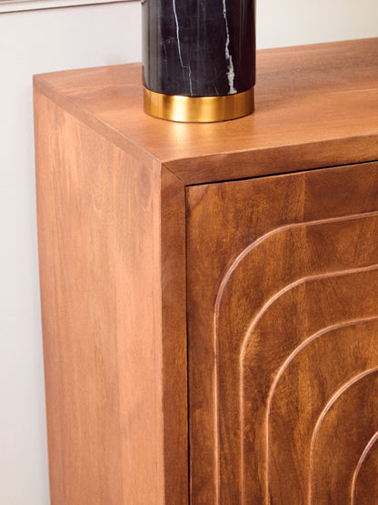 Brando 2 Door Mango Wood Carved Cabinet